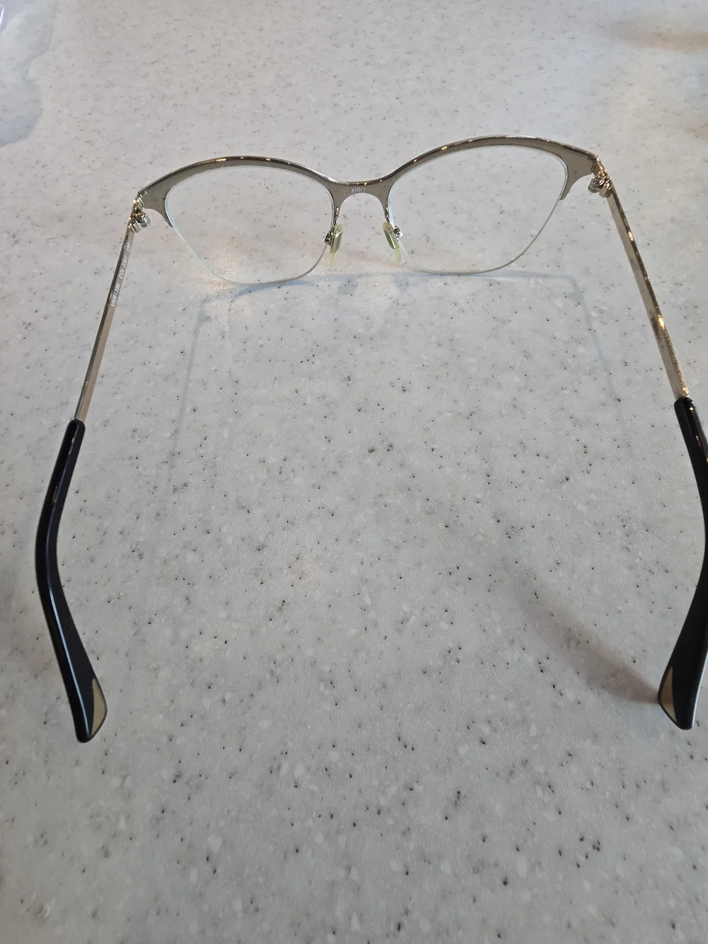Nina Ricci VNR135K 0301 Black Gold Half Rim Eyeglasses Frames 51-17-135